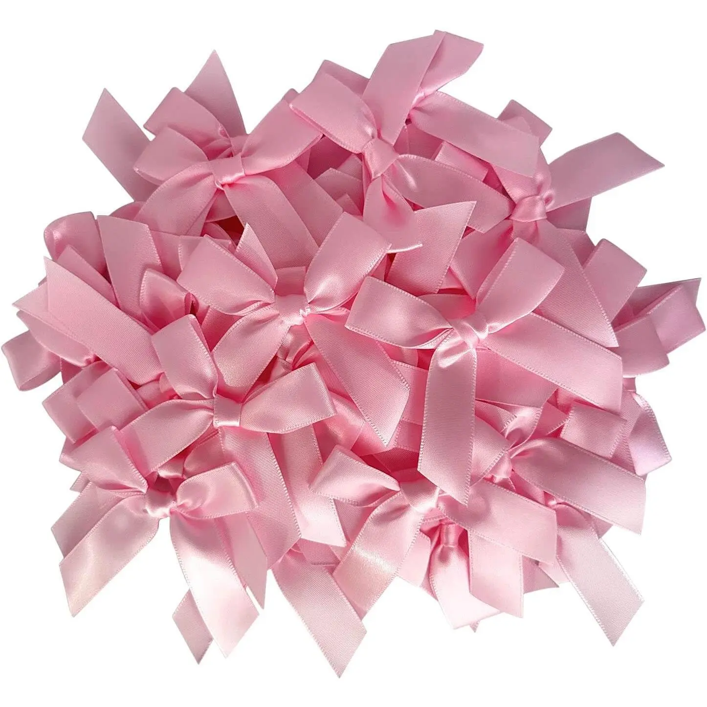50 count Pink Ribbon Bows, 2.8 Inch Satin Fabric Bows, Mini Bows for  Wrapping Wedding Party Decorations (Pink)