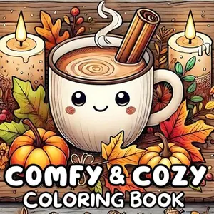 Comfy and Cozy Coloring Book: Bold & Easy, Simple & Cute Illustrations for Adults and Teens