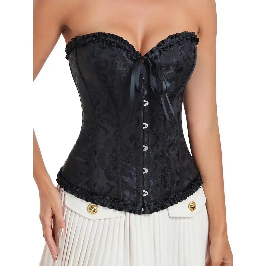 1 piece women's corset top, sexy waist push-up corset lingerie, lace-up skeleton corset floral bodysuit, Christmas and Halloween party costume Clothes Fashion