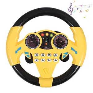 Kids Steering Wheel Toy with Sensory Play, Suction Base, Music Effects, Portable Simulated Driving, Interactive Learning, No Batteries Included