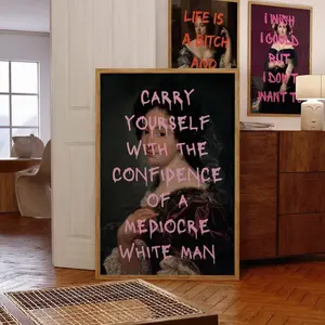 Feminism Poster, Feminist Quote Art, Vintage Print, Maximalist Wall Art , Eclectic Home Decor | Frameless Poster V