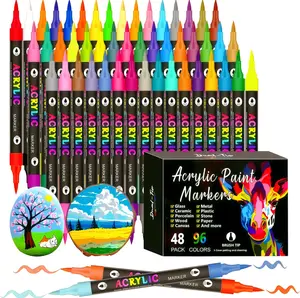 Dual-Tip Dual-Color Glitter Effect Brush Markers, 24/72/96 Color, Soft Brush Shimmer Markers, Waterproof Quick-Dry Art Supplies for Adults' DIY Crafts, Greeting & Birthday Cards Making mini gifts outdoorfun