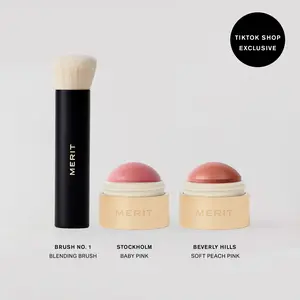 The Blush Set - Top-selling Flush Balm Blushes and Brush No.1 for Seamless Application