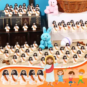 100 Pcs Mini Jesus Figures Little Jesus Figures Jesus love You Figures Mini Jesus Statue to Hide and Seek Sunday School Religious Party Share Gifts Thanksgiving Christmas Gift Home Decoration Bright Colors
