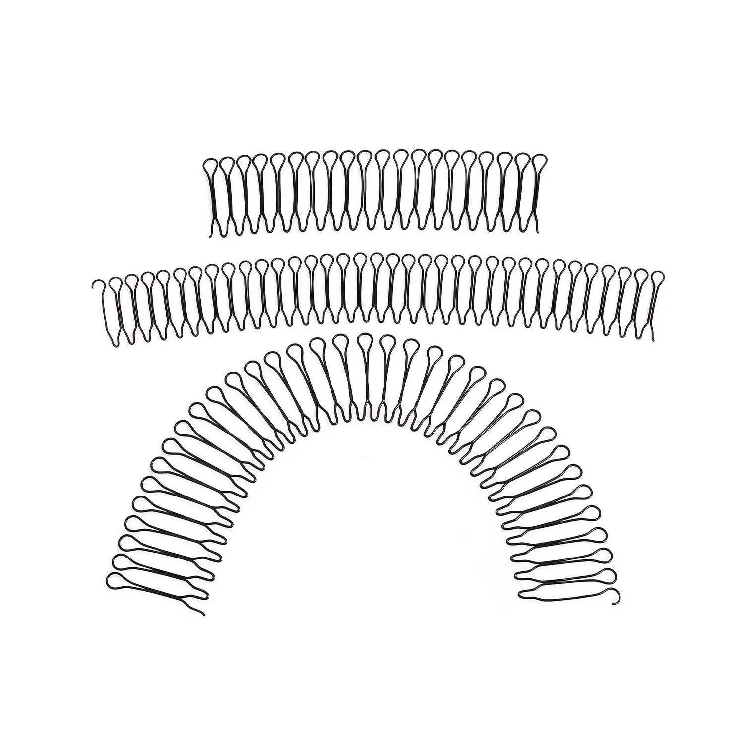 3 PCS U-Shaped Invisible Flyaway Taming Comb, Expandable Hair Styling Comb for Front Hairline, Sides & Nape, Black Discreet Hair Styling Tools
