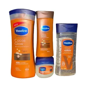 Vaseline Cocoa Radiant & Glow - 400mL Cocoa Glow, 200mL Cocoa Radiant Body Gel Oil, 100mL Cocoa Radiant & 49g Petroleum Jelly Hydrating Moisturizer