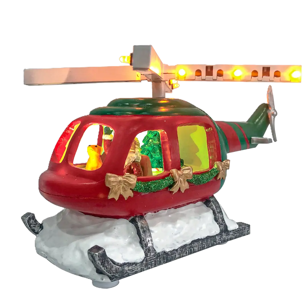 Santa on Helicopter Festive Decoration, Home & Party Supplies Centerpiece