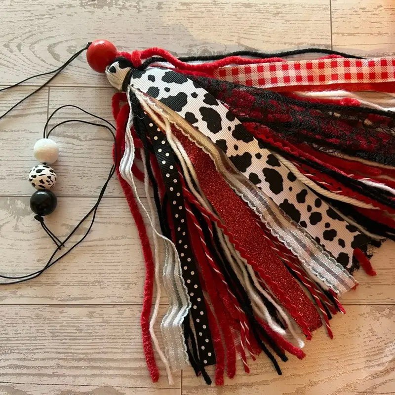 Cow Print Handmade Bible Book Tassel Journal Bookmark with Beads Unique Design for Reading Experience Great Gift Idea