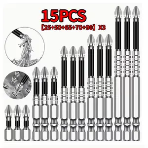 15-piece K5 high-hardness anti-slip and impact-resistant screwdriver set, strong magnetic hexagonal magnetic screwdriver, suitable for electric and manual screwdrivers, metal surface home decoration and repair screwdriver, Replaceable Screwdriver Bits