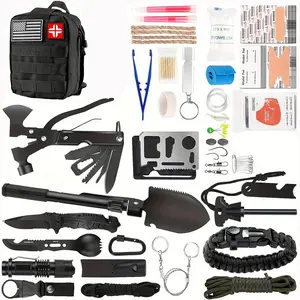 149-in-1 Survival Kits Gifts for Father's Day Military-Grade Survival Gear Backpack for Outdoor Adventures, Disaster Preparedness, Car/Home/Office Emergency Kit with First Aid Supplies Valentine's Gift for BF Husband