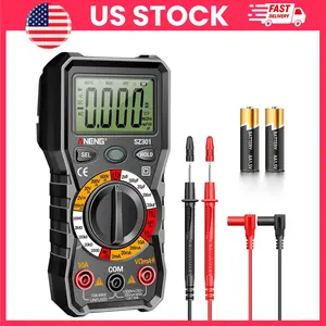 Digital Multimeter with Case, Auto Ranging Smart Digital Multimeter for Measuring Voltage & Resistance, DC AC Voltmeter Ohm Volt Amp Meter with Live Wire Recognition, Voltage Tester for Household & Automotive Battery | Electrical Measuring Instruments