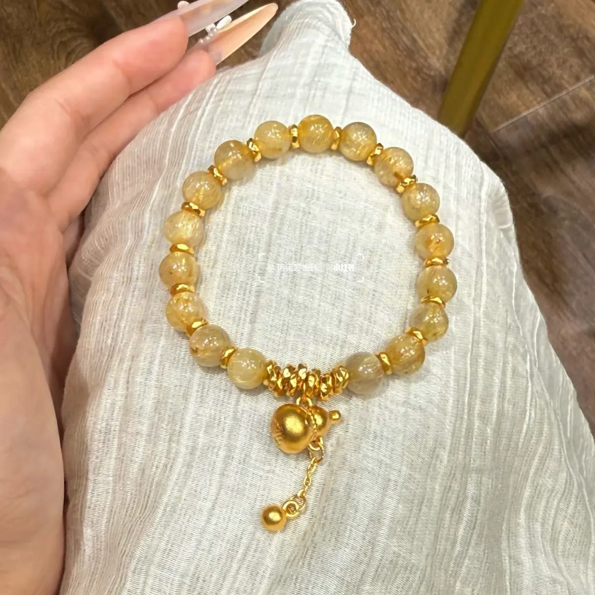 Natural Yellow Crystal Bracelet, Handmade Jewelry Accessory for Daily Wear