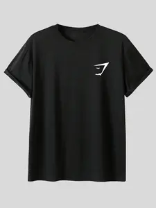 Men's Short Sleeve Sports Training T-Shirt, Quick Drying Top, Breathable Quick-Dry Gym Top, Casual Fitted Graphic Tee for Daily Wear