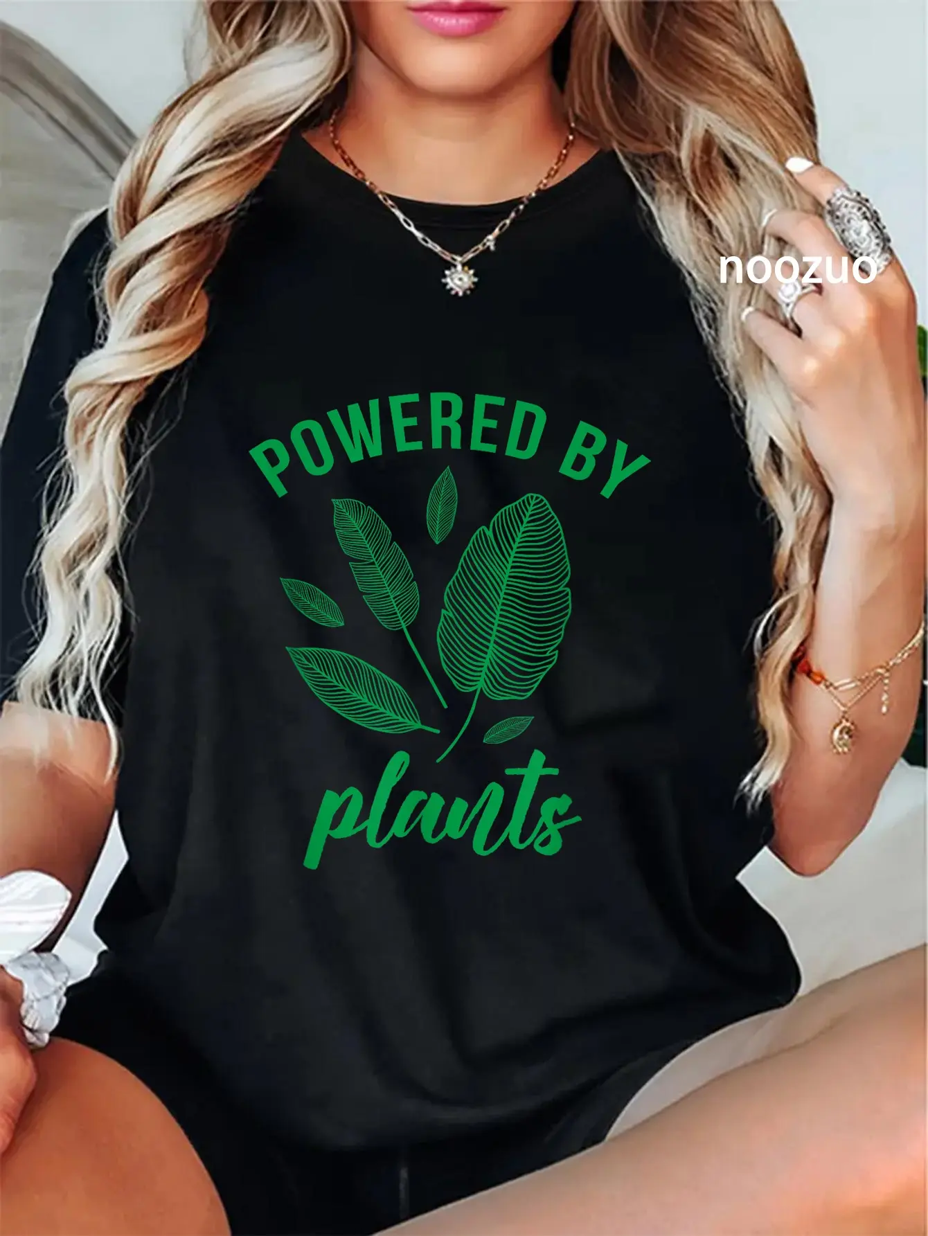 100% Cotton Powered by Plants Vegan Vegetarian Plant-Based T-Shirt