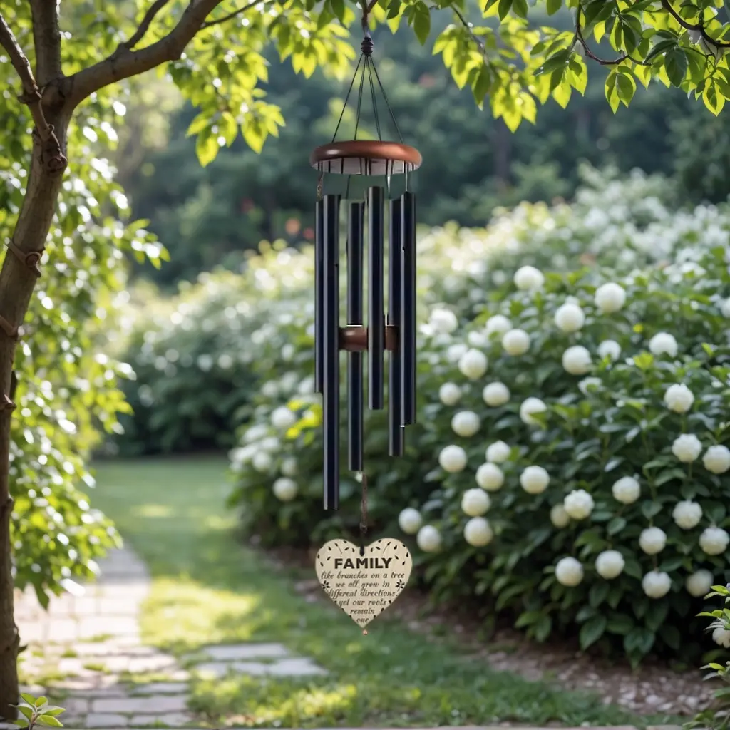29-Inch Deep Tone Aluminum Wind Chime - Produces Rich, Calming Sounds for Outdoor Areas - Perfect for Decorating Porches, Gardens, And Patios, Making It an Ideal Gift for Mothers, Grandmothers, Friends, And Family. It'S Easy to Hang, Durable