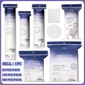 Premium Cosmetic Cotton Rounds – 50/80/100 /150/222 Count (Pack of 1) - Soft, Absorbent, Hypoallergenic, Gentle Pads for Makeup Removal, Skincare, Facial Cleansing, Makeup Remover, Makeup Remover Tool