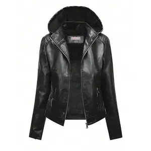 Women's Leather Jacket Autumn Winter Fleece Lined Warm Coat Casual Fashion Style Everyday