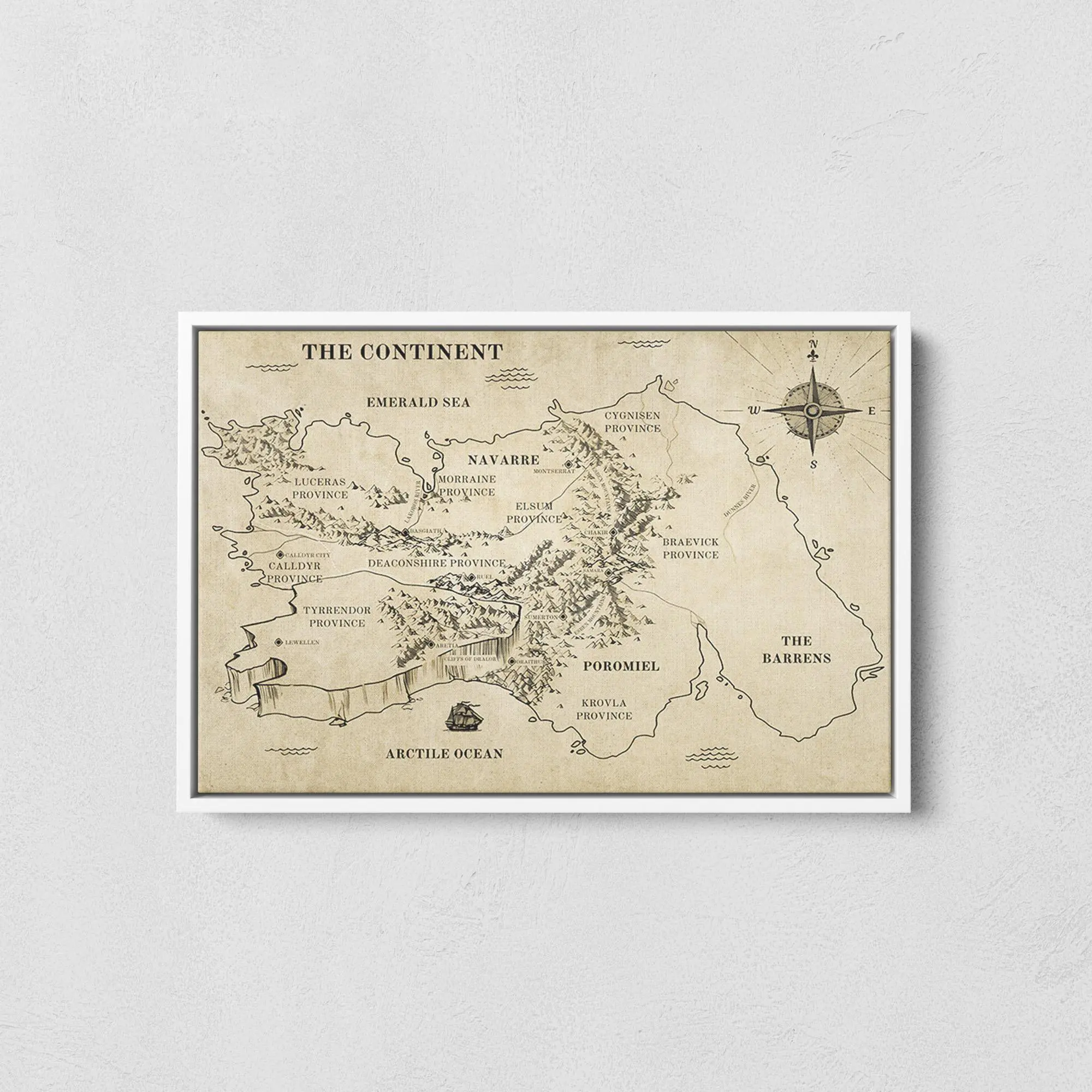 Empyrean World Map Unframed Poster, Inspired by Fourth Wing & Iron Flame Map, Fantasy Map, The Continent Map Print, Cartography, Dragon Rider Quote Print, BookTok Fan Gift,  Book Lover Wall Art