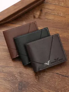 Men's Stylish Compact with Multiple Card Slots, PU Leather Double Fold Design for Easy Carrying, Perfect Gift for Christmas and Birthdays, Durable Fashion Wallet