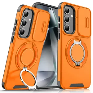 Samsung Ultra Phone Case with Magnetic Stand Anti-Drop Protection for Galaxy S26/S25/S24/S23/S22/S21 Ultra Plus Rotating Ring Stand