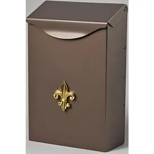 Vertical Wall-Mounted Outdoor Mailbox, Rust-Resistant Galvanized Steel Metal Mailbox for Home, Small Mailbox with Lock, Durable Weatherproof Design, Classic Bronze Finish