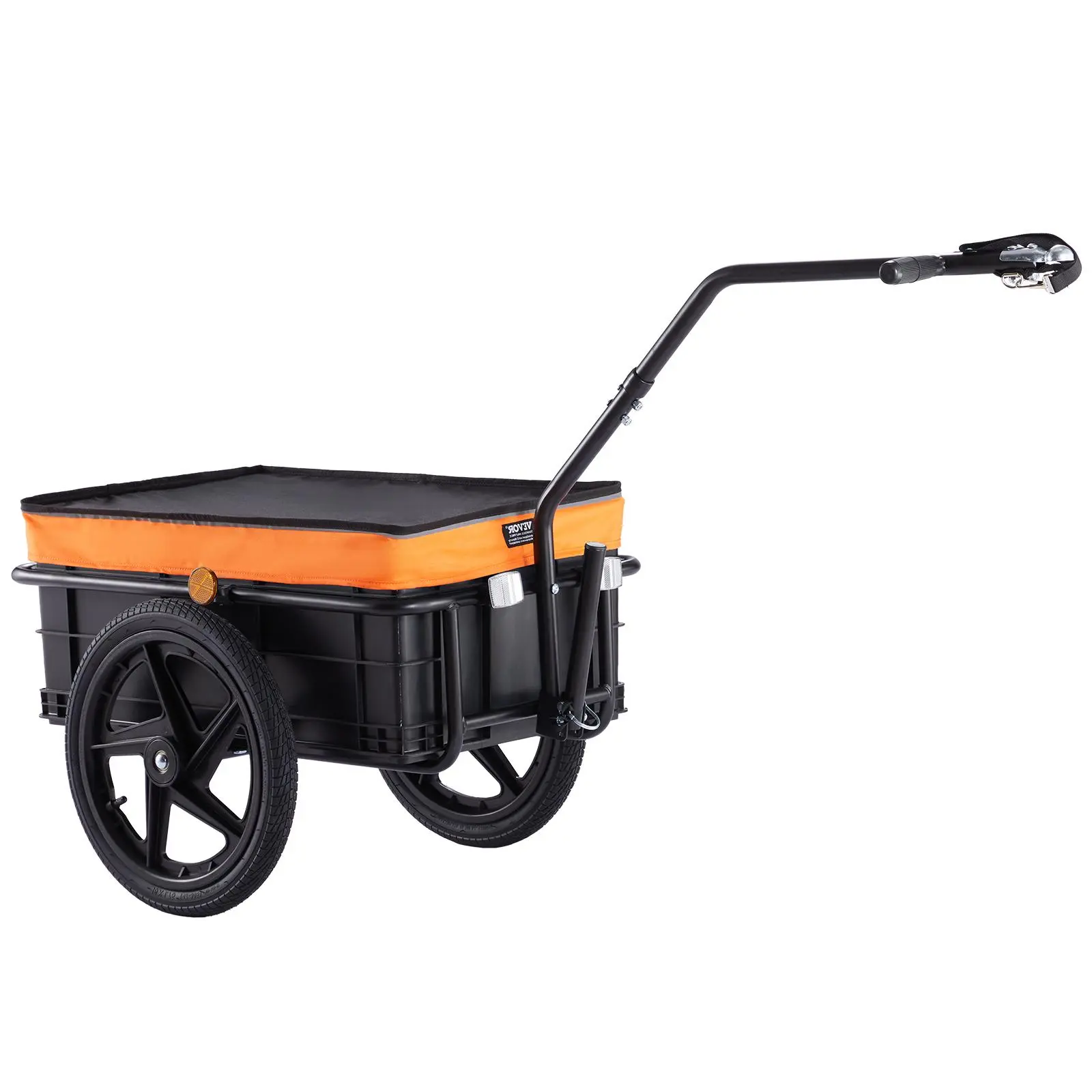 VEVOR Heavy-Duty Steel Frame Folding Wagon Bike Cargo Trailer, 88 lbs Load Capacity, Compact Foldable Storage, Universal Hitch, Waterproof Cover, 16" Wheels with 1.75" Tires, Safe Reflectors, Fits 24-28 Inches Bike Wheels, Outdoor Father's Day Gift, Campi