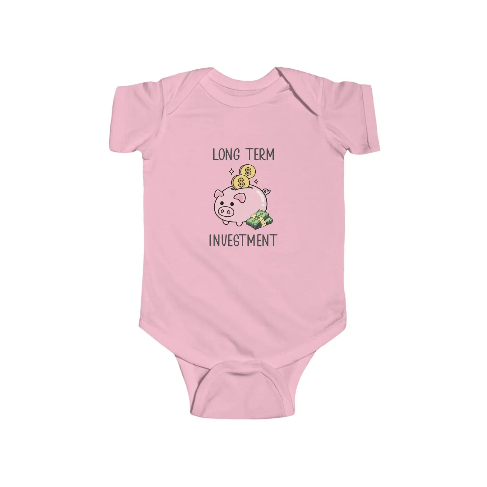 Long Term Investment Baby Onesie – Funny Piggy Bank Bodysuit for New Parents