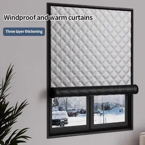 Winter Windproof Thick Curtains Blackout Window Cover – Thermal, Noise-Reducing, Blackout, Suitable for Bedroom & Living Room