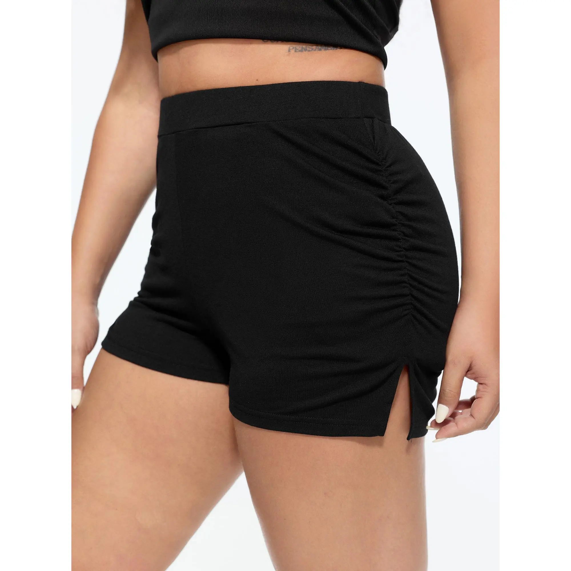 BLOOMCHIC Women's Plus Size Supersoft Stretchy High-Waisted Basic Shorts - Garment Bottom with Comfortable Fabric,Flattering Fit,Size M-6X for Vibes,Soft Shorts,Stretchy Material Shorts,Summerfinds,back to school shopping