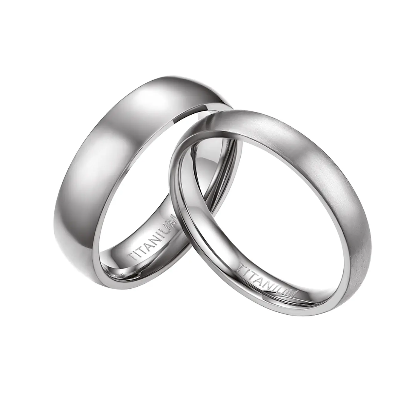 OIDEA Women's 4mm Silver Polished Titanium Wedding Ring - Comfort Fit, Stackable, Fashion Engagement Ring, Dainty Stacking Piece, Jewelry Accessory, Metal Band, Promise Gifting Moment, Couple/Birthday Gift Option, Fashion Engagement Rings, Dainty Stacking