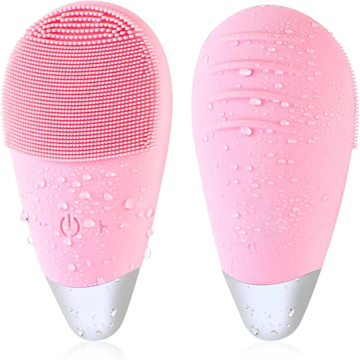 Rechargeable Silicone Facial Brush Scrubber - Cordless Gentle Waterproof Vibrating Deep Pore Cleaner, 5-Mode Unisex Exfoliating Face Massager for Sensitive Skin, Self Care Gadget for Radiant Skin, Pink, Mom, Rechargeable Battery, Best Friend, Daughter, Ad