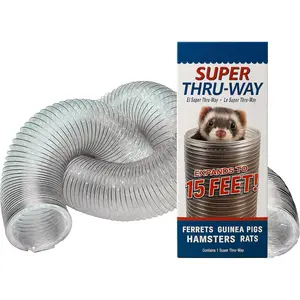 Super Thru-Way Flexible Design 15 ft Ferret Tunnel Encourages Play Burrowing & Exploration for Small Animals Enrichment Hamster Enclosed