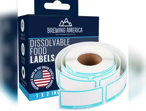 Dissolvable Food Labels for Food Containers Glass, Plastic or Metal No Scrubbing, No Residue - TEAL