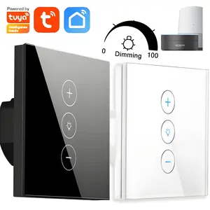Smart WiFi Touch Dimmer Light Switch – Sleek Glass Wall Switch for Dimmable LED Lights | App, Voice, and Timer Control | Works with Alexa, Google Home & Smart Life | 110–240V Smart Lighting Controller (Neutral Wire Required