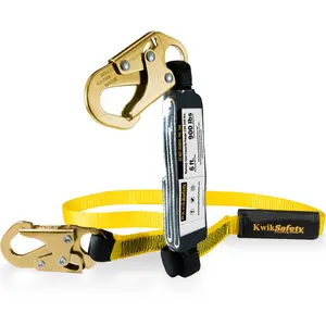 KwikSafety TAIPAN Flat 6’ Single-Leg Safety Lanyard with External Shock Absorber Fall Protection Device ANSI OSHA - Model No.: KS7705