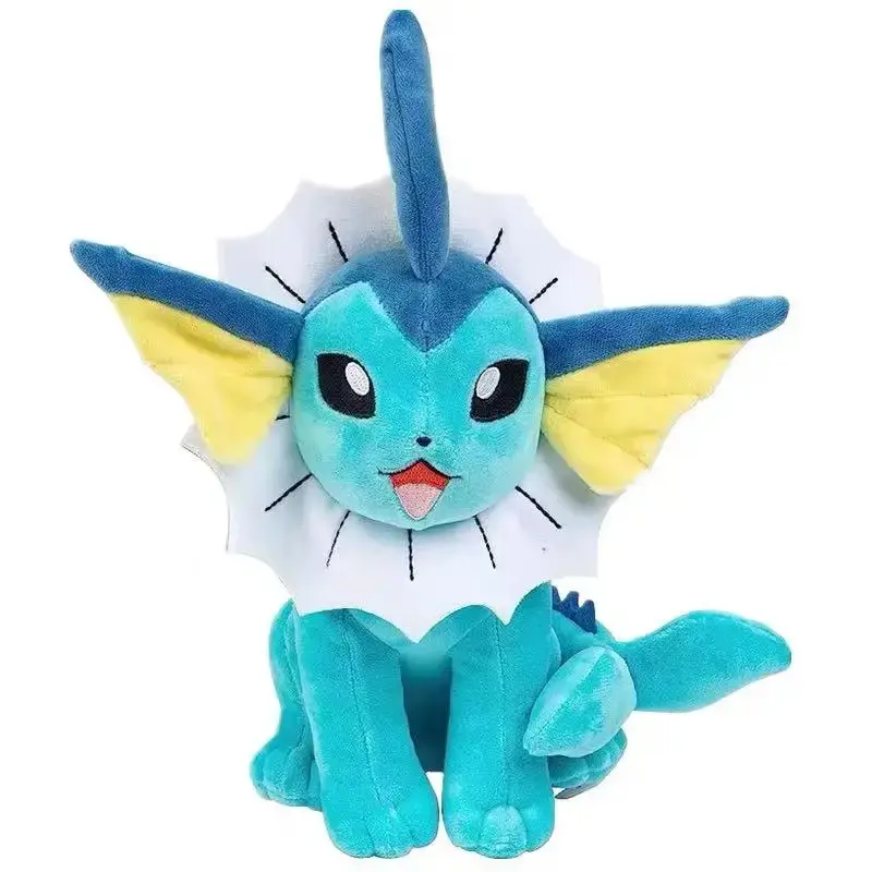 Pokemon Eevee-Vaporeon Huggable Kawaii Stuffed Animal, 25cm Anime TV Game Plush Toy, Funny Gift for Kids, Huggable Stuffed Animal, Kawaii Stuffed Animals