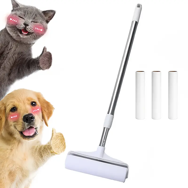 Large Lint Rollers for Carpet, 9.45 in with 3 Adjustable Extendable Handle,Long Handle Sticky Mop for Cleaning Carpets, Clothing, and Pet Hair,Christm