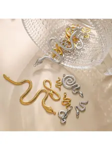 5 stainless steel multi-style snake-shaped coiled snake accessories, personalized zodiac pendants, DIY jewelry pendant materials