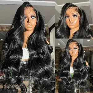 Front lace wig 2026 hot selling women's mid length curly hair with large waves Front lace wig headband 18 inches 32 inches black, dark brown, light brown, burgundy, light gold, piano color without film edge