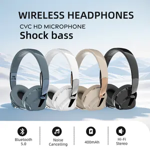 Active Noise Cancelling Wireless Headset - Bluetooth 5.0, 24H Game Time, Built-In CVC HD Microphone, 3.5 mm Jack, TF Card Support, Over Ear Headphones, Manufacturer Warranty, Suitable for Travel, Ideal for PS4 & iPad, Christmas/Father's Day Gift
