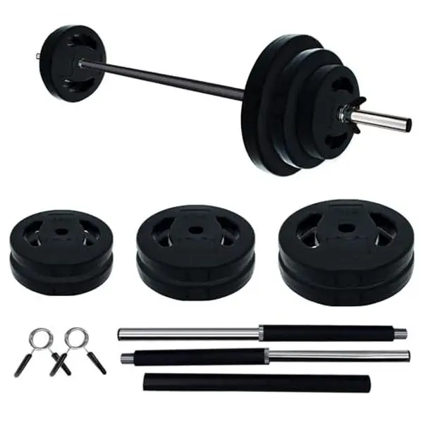 GARVEE Adjustable Barbell Weights Set, Home Gym Equipment with 51-in Bar, Cardio Pump & Round Plates - Multi-Color Free Weights for Strength Training (Includes Bar)