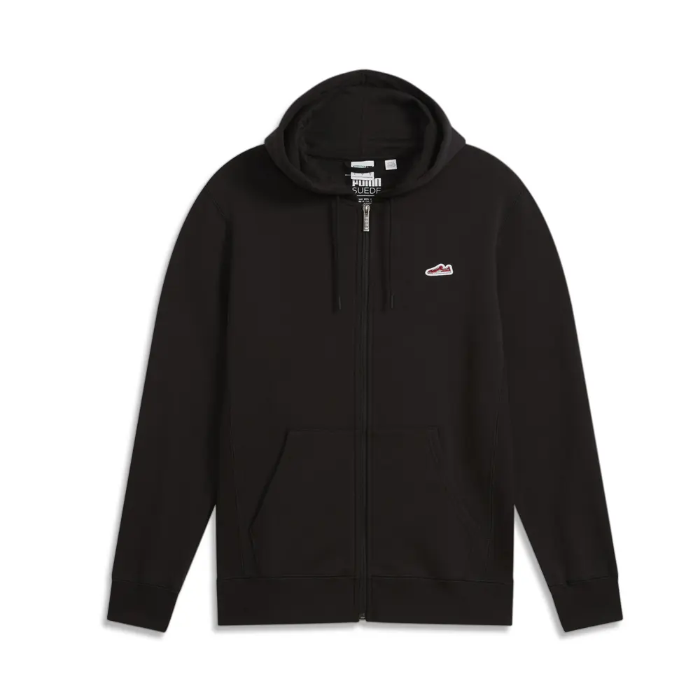 PUMA Mens Suede Logo Hoodie Athletic Outerwear Casual - Black