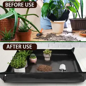1pcs Plant Repotting and Transplanting Mat - Waterproof, Repotting Mat for Indoor and Outdoor Plant Transplanting and Mess Control, Thickened Waterproof Potting Tray Foldable Succulent Potting Mat Portable Gardening Mat Garden Gift for Men and Women