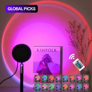 USB-Powered Sunset Projector Night Light, 16 Color-Changing LED Lamp with Remote Control, Indoor Ambient Light for Photography, Selfies, Live Streaming, Parties, Home Decor #GLOBAL PICKS