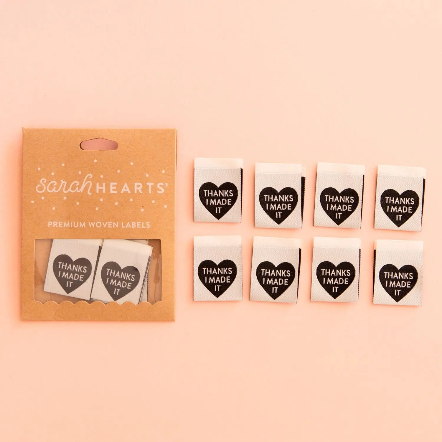 Thanks I Made It Heart - Sewing Woven Clothing Label Tags