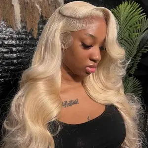 200% Density 13x6 Body Wave 613 Lace Frontal Human Hair Wigs Pre-Plucked Hairline Body Wave Human Hair Wigs For woman