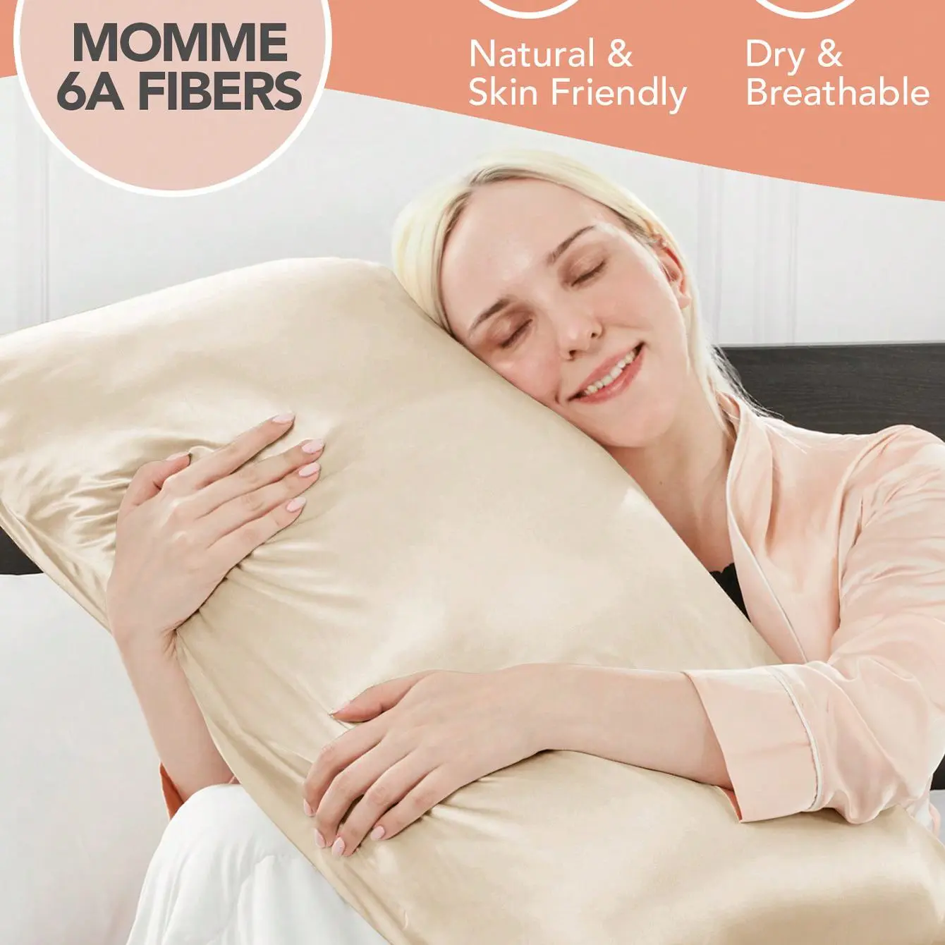 Deconovo 2-Pack Plain 100% Mulberry Silk Pillowcases - 22 Momme Hypoallergenic Silk Fibers, Cooling Bedding for Hair Protection & Skin Care