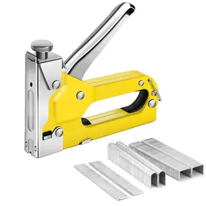 3-in-1 Staple Gun Heavy Duty with 600 Staples - Manual Brad Nailer Power Adjustment Stapler Gun for Wood - Upholstery, Carpentry for Fixing Material