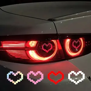 9pcs,Love Car Tail Light Stickers Pink Cute Univeersal Taillight Headlight Sticker Auto Light Lamp Decals Accessories