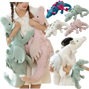 Adorable Flying Dragon Action Figure Stuffed Toy Flying Wings Dinosaur Rag Doll White Green Blue Pink Dinos Girl Gift